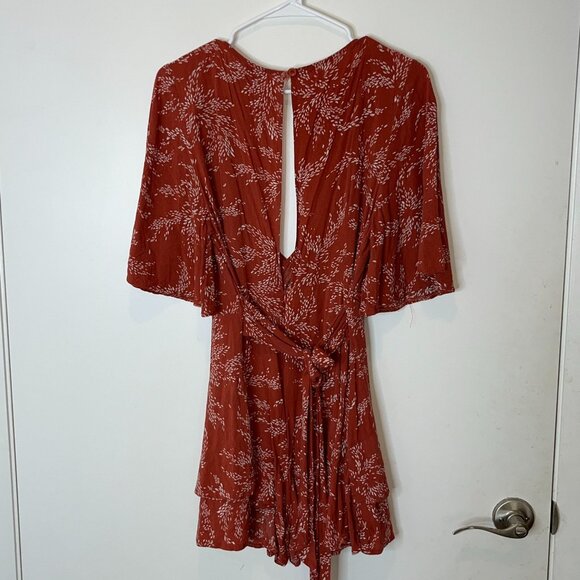 POLLY Rust Wrap Romper Ruffle Size 12 - Picture 6 of 11